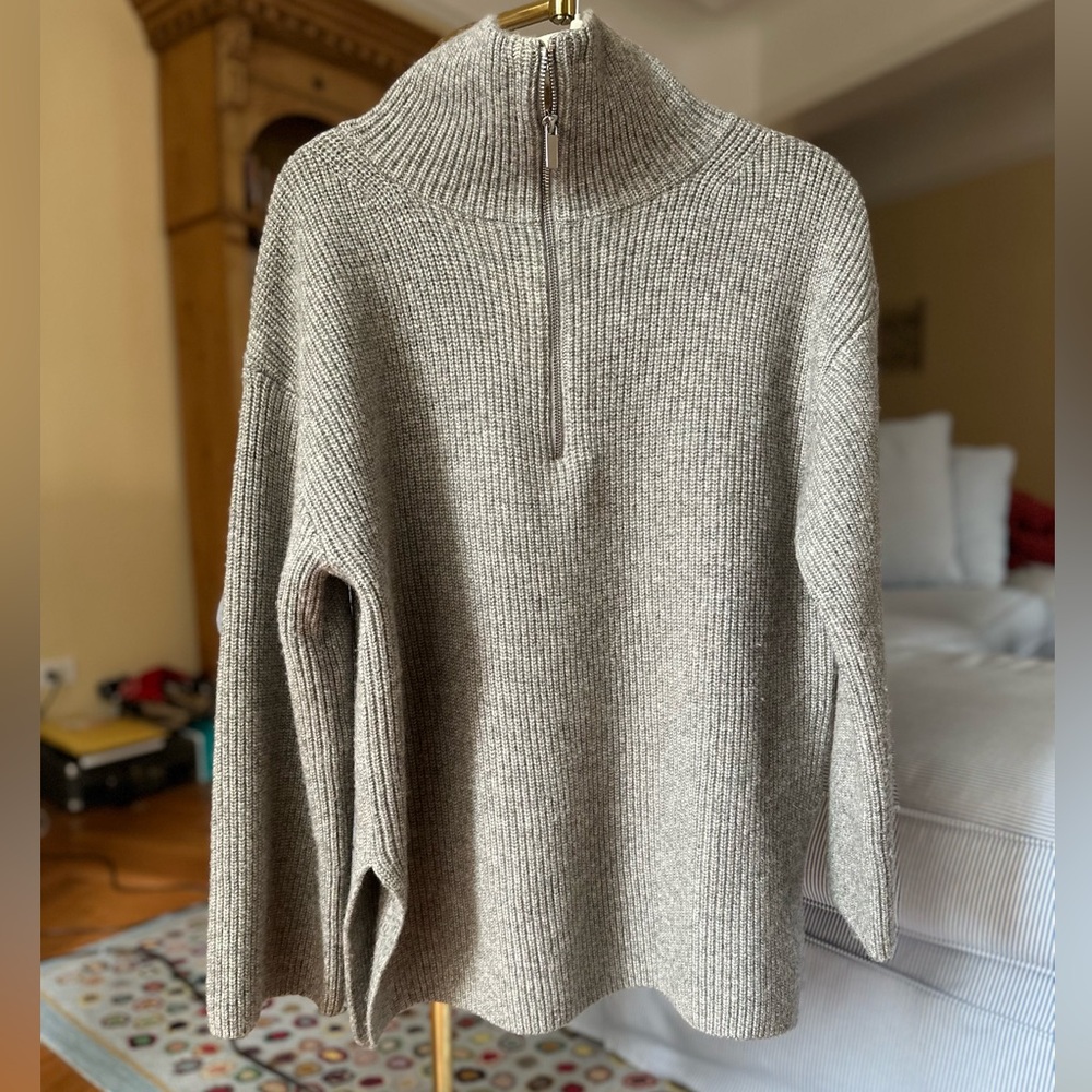 H&M Rib Knit Half-Zip Sweater